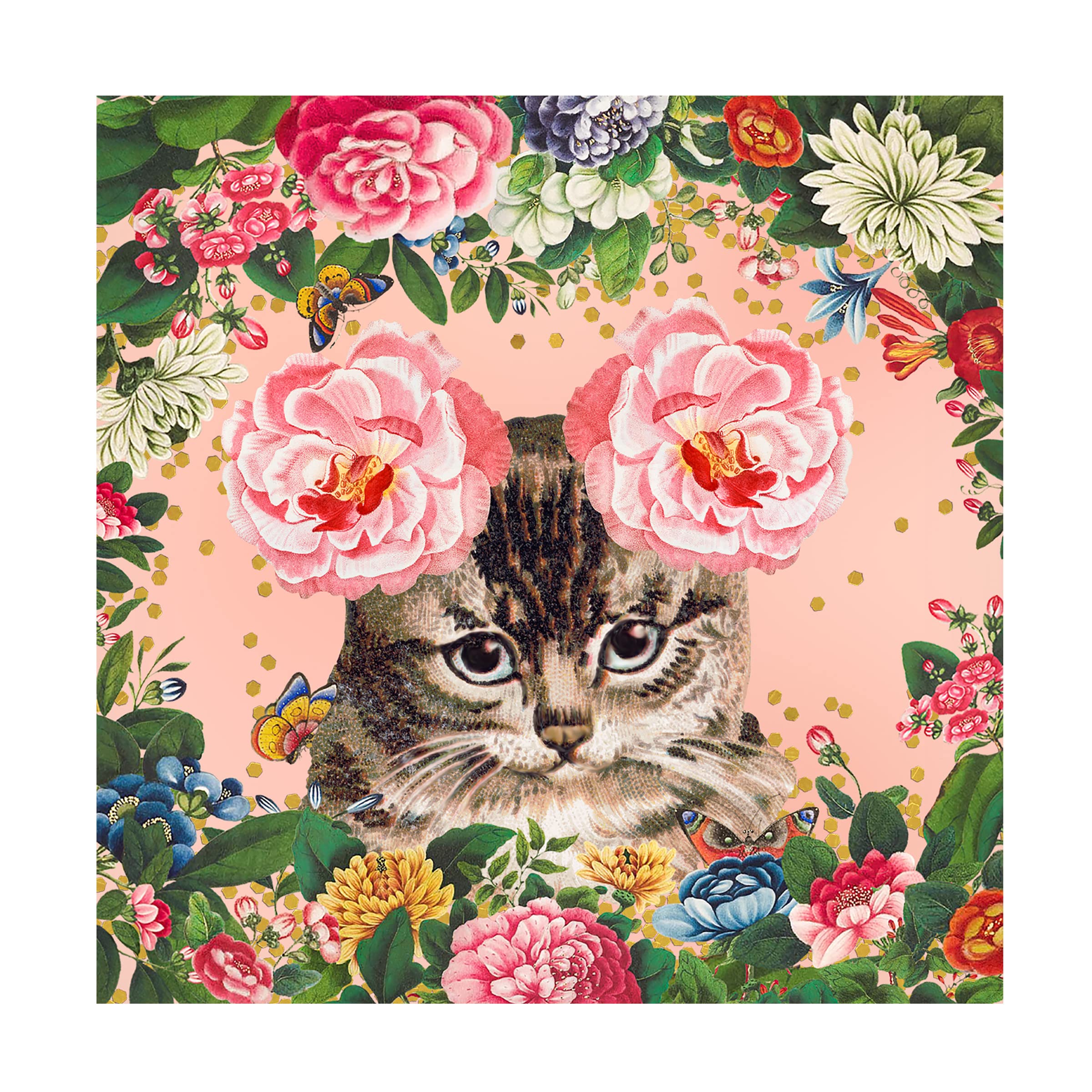 Trademark Fine Art 'Cat Garden' Canvas Wall Art by The Font Diva - Perfect for Living Room, Bedroom & Office Decor