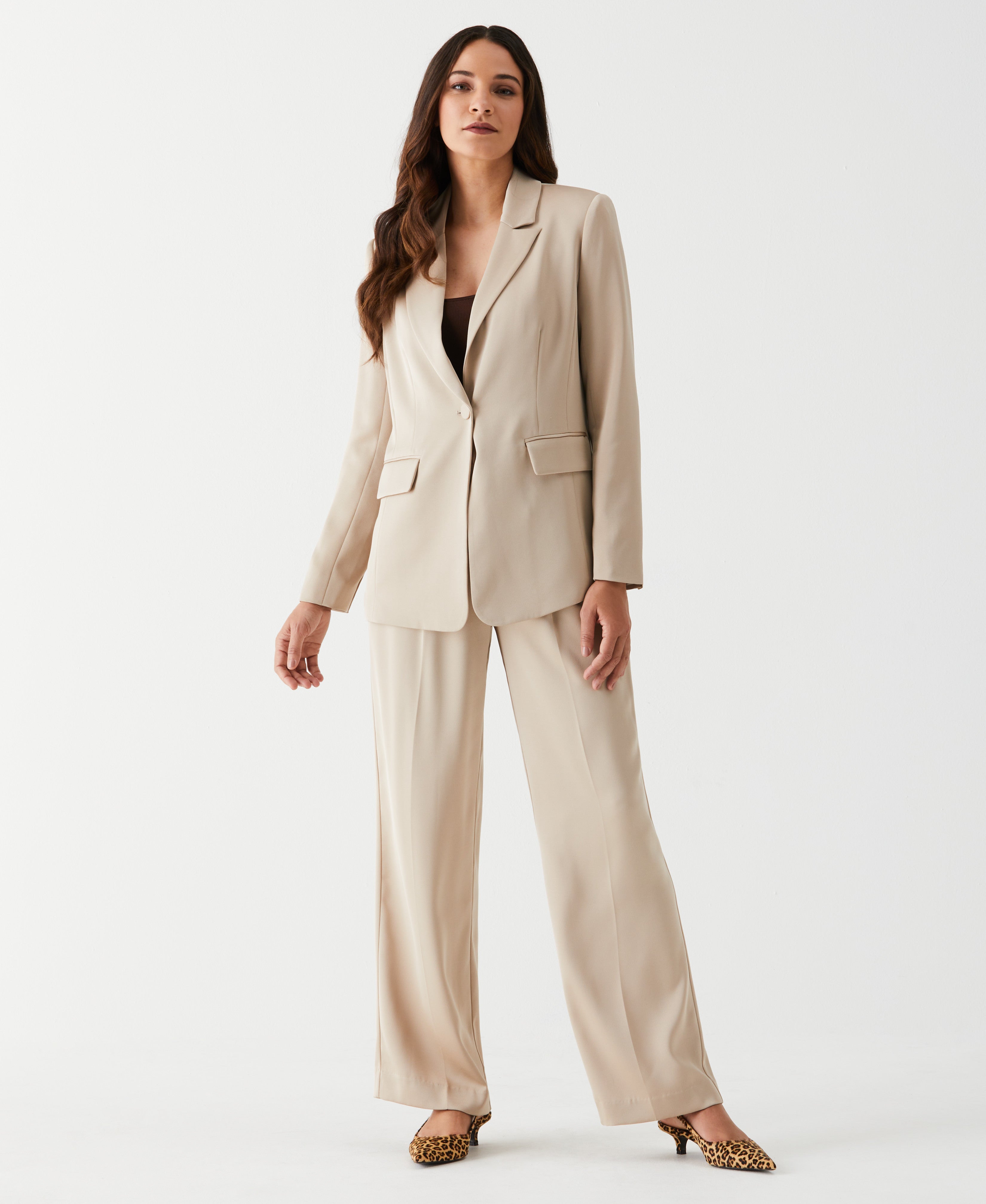 Elegant Petite Satin Suit for Women - Formal Business Attire & Special Occasion Outfit | Perfect for Office Wear, Weddings, and Evening Events