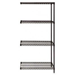 4-Tier Wire Shelf Add-On Kit in Black - 24