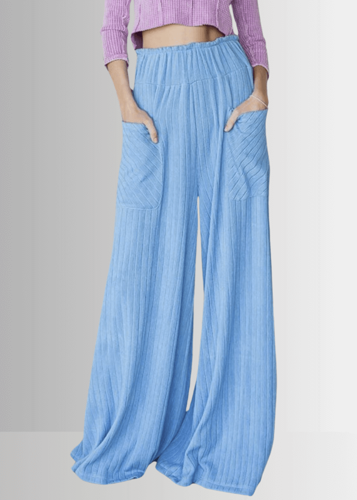 Stylish Avery Wide Leg Pocket Palazzo Pants - Comfortable & Trendy Women's Trousers Made in USA | Perfect for Work, Travel & Casual Outfits