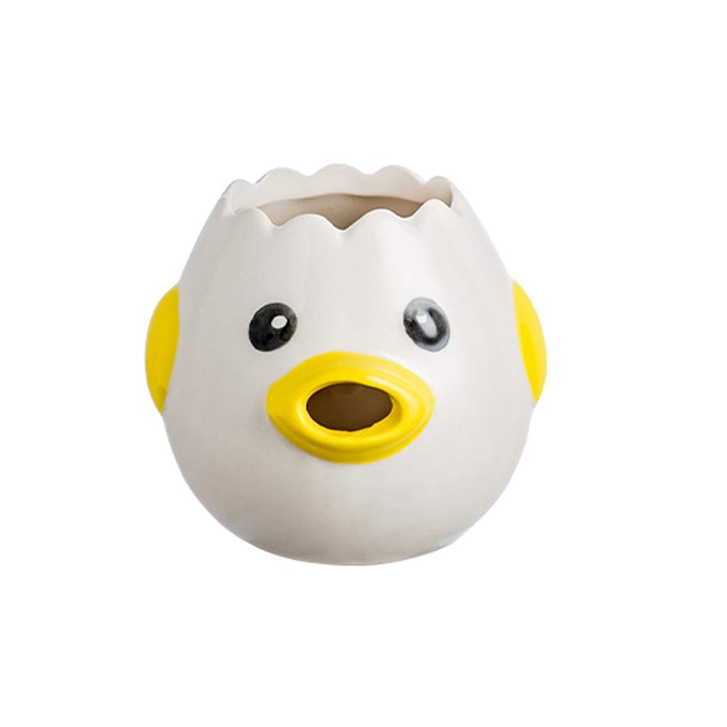 Fun Cartoon Egg Separator - Ceramic Chicken Egg Yolk & White Separator for Baking, Cooking & Kitchen Use - Perfect for Breakfast, Baking & DIY Recipes