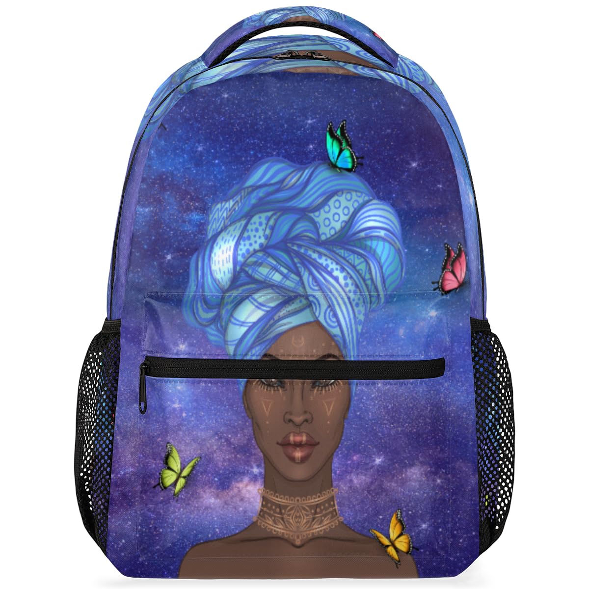 **DOHOATU Galaxy African Print Backpack for Girls & Boys - Kids School Bookbag, Travel Daypack & Laptop Backpack for Teens & College Students - Perfect for School, Travel & Daily Use**