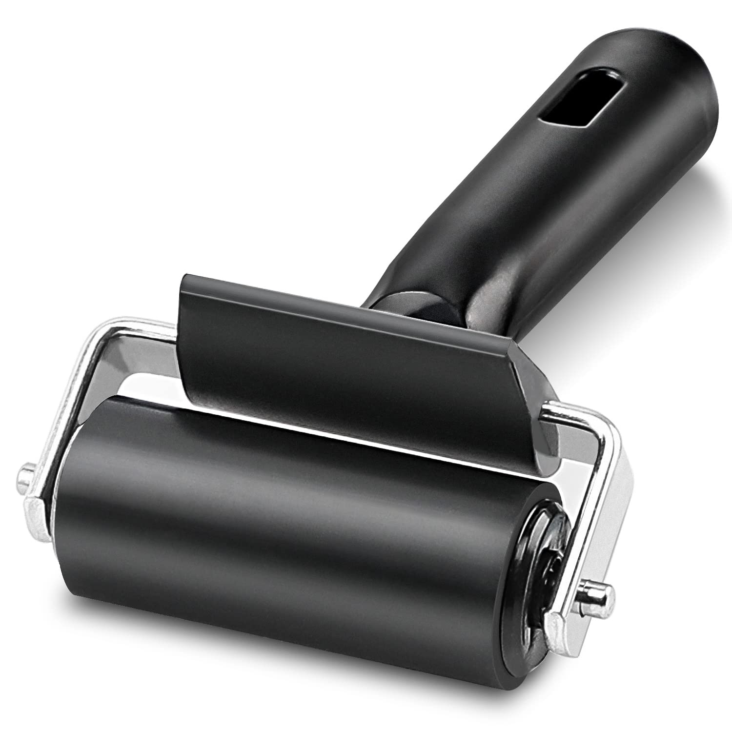 Anti-Skid Rubber Roller - 2.5 Inch Black Construction Tool for Printing, Inking & Stamping | Perfect for DIY Projects, Crafting & Professional Use