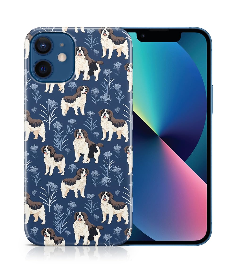 Cute Saint Bernard Puppy Dog Pattern Polycarbonate Phone Case for Apple iPhone 13 Mini - Durable Protective Cover for Everyday Use & Outdoor Adventures