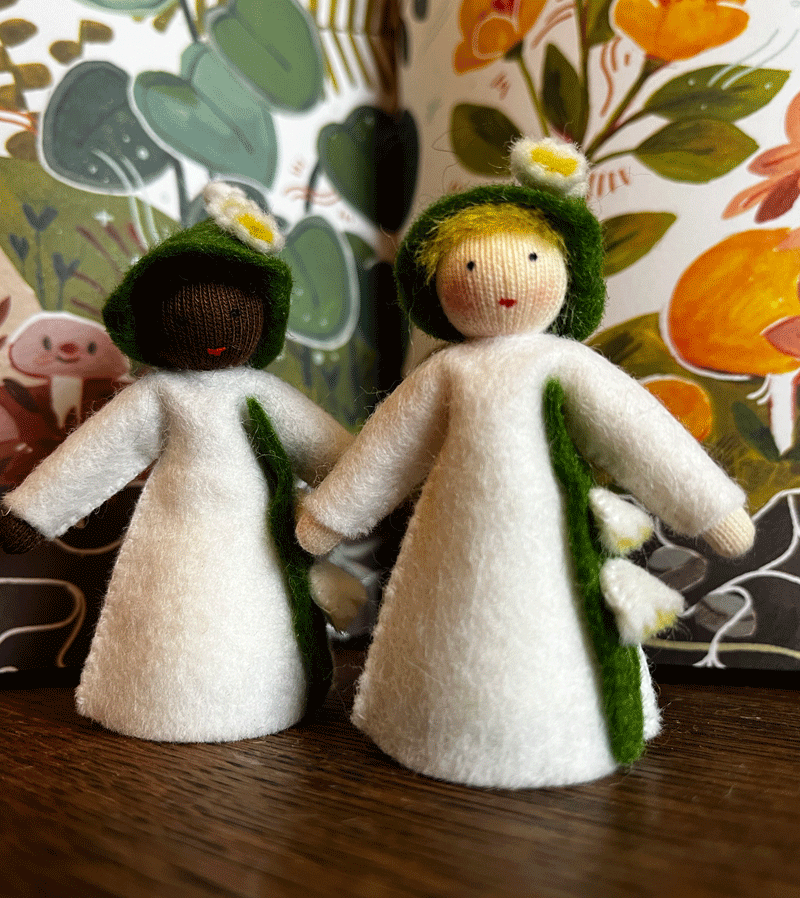Large Felt Standing Lily of the Valley Waldorf Flower - Handmade Fairy Garden Decor for Waldorf Dolls, Spring Home Decor & Wedding Centerpieces