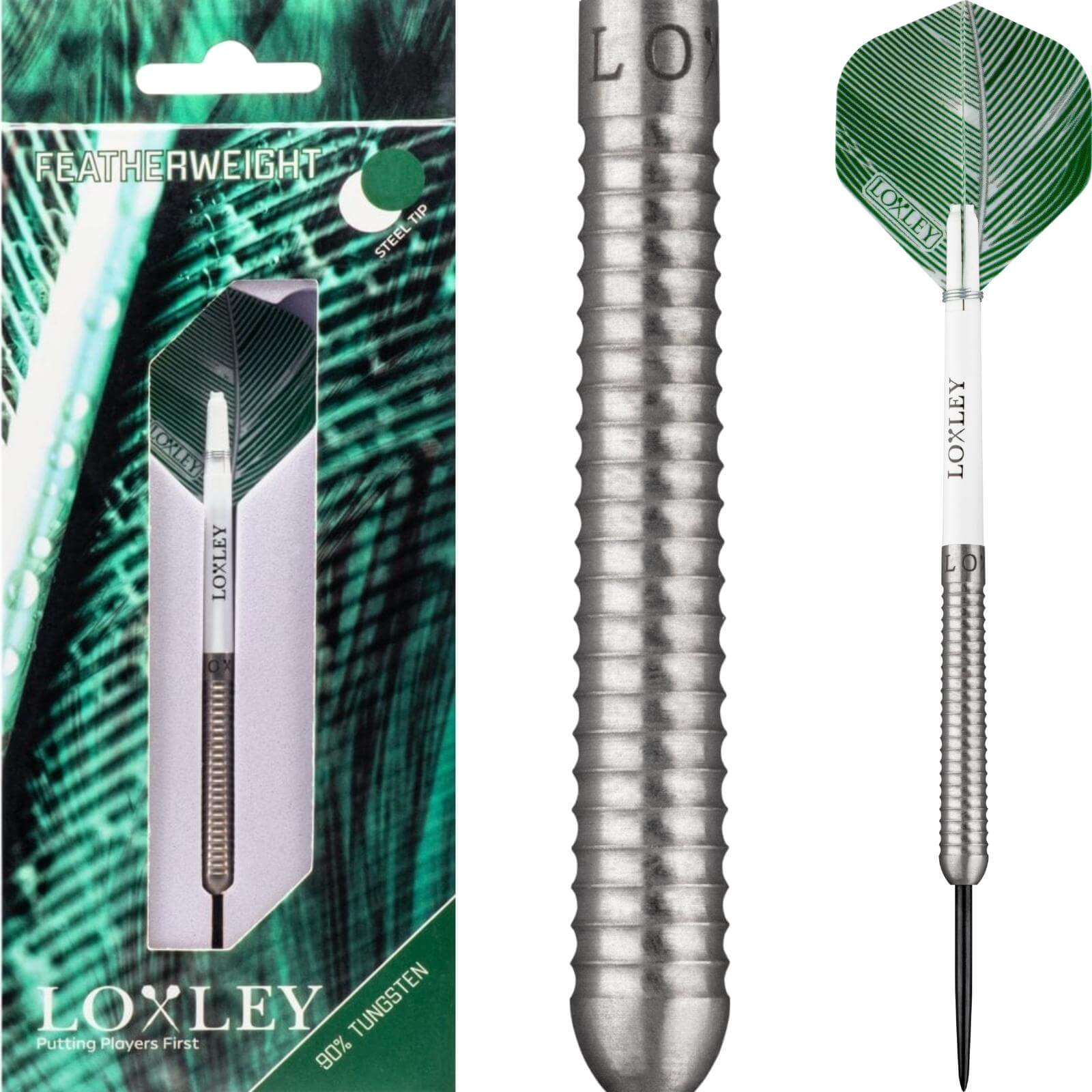 Loxley Featherweight Steel Tip Darts - 90% Tungsten, 19g - Perfect for Professional Dart Players & Bar Games