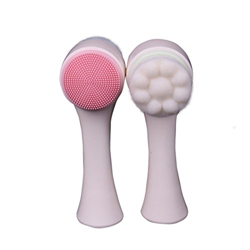 Double Sided Silicone Facial Cleansing Brush - 3D Massage & Deep Cleaning Tool for Face & Skin Care | Portable Travel Size | Perfect for Daily Cleansing, Makeup Removal & Spa Treatments