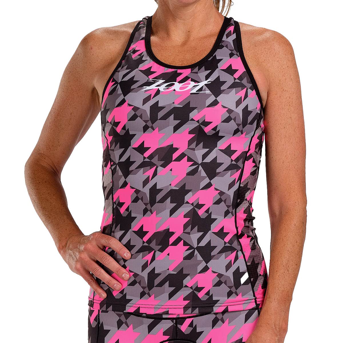 Zoot Women’s LTD Racerback Triathlon Tank Top - Built-in Bra Workout Shirt with Pockets for Running, Cycling & Gym Training