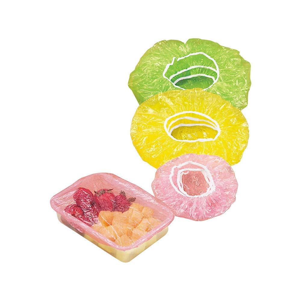 24-Piece Elastic Food Covers Set - Reusable Translucent Plastic Lids for Bowls, Cups, Fruits - Stretchable Edge for Secure Fit | Perfect for Meal Prep, Leftovers & Refrigerator Storage