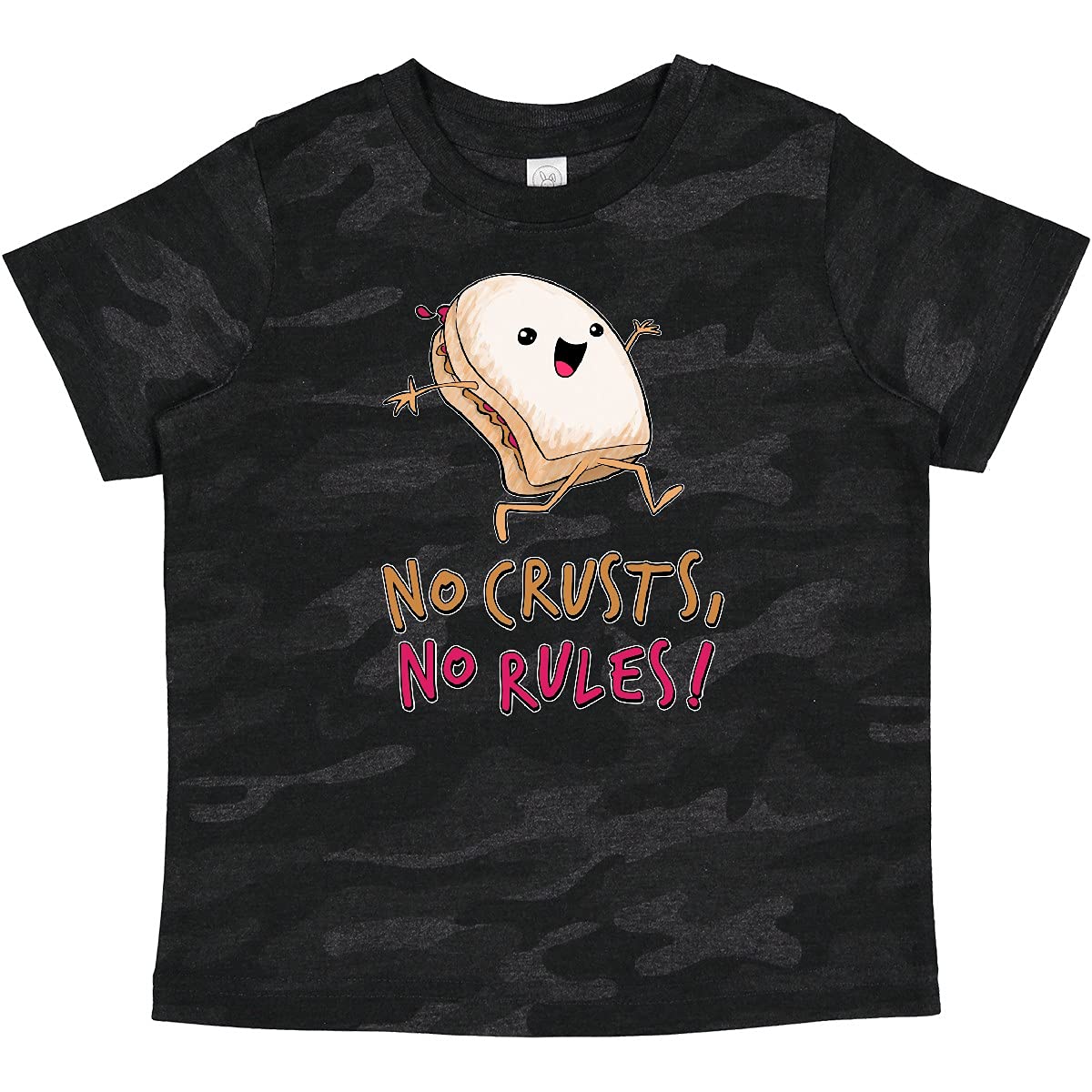Inktastic Funny PB&J Sandwich Design Baby T-Shirt - No Crusts No Rules Graphic Tee for Boys & Girls - Cute Outfit for Playdates & Family Photos