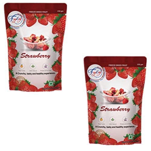 Freeze Dried Strawberry Slices - Healthy Vegan Snacks for Kids & Adults | 150g (5.3oz) Pack of 2 | 300g Total | Gluten-Free, Non-GMO, No Added Sugar | Perfect for Camping, Hiking, Emergency Food Storage & Pantry Essentials