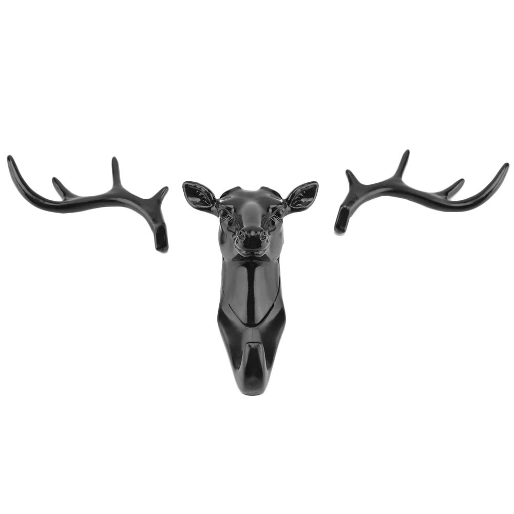 Deer Head Wall Hook - Animal-Themed Hanger Rack for Home Decor, Living Room, Bedroom & Bathroom Organization (Black) - Perfect for Hanging Coats, Hats, Towels & Decor Items