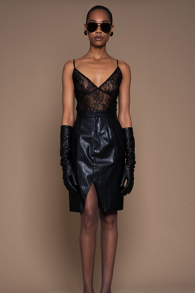Nonchalant Leo Midi Skirt - Black | Women's A-Line Skirt for Casual Wear, Office & Date Night