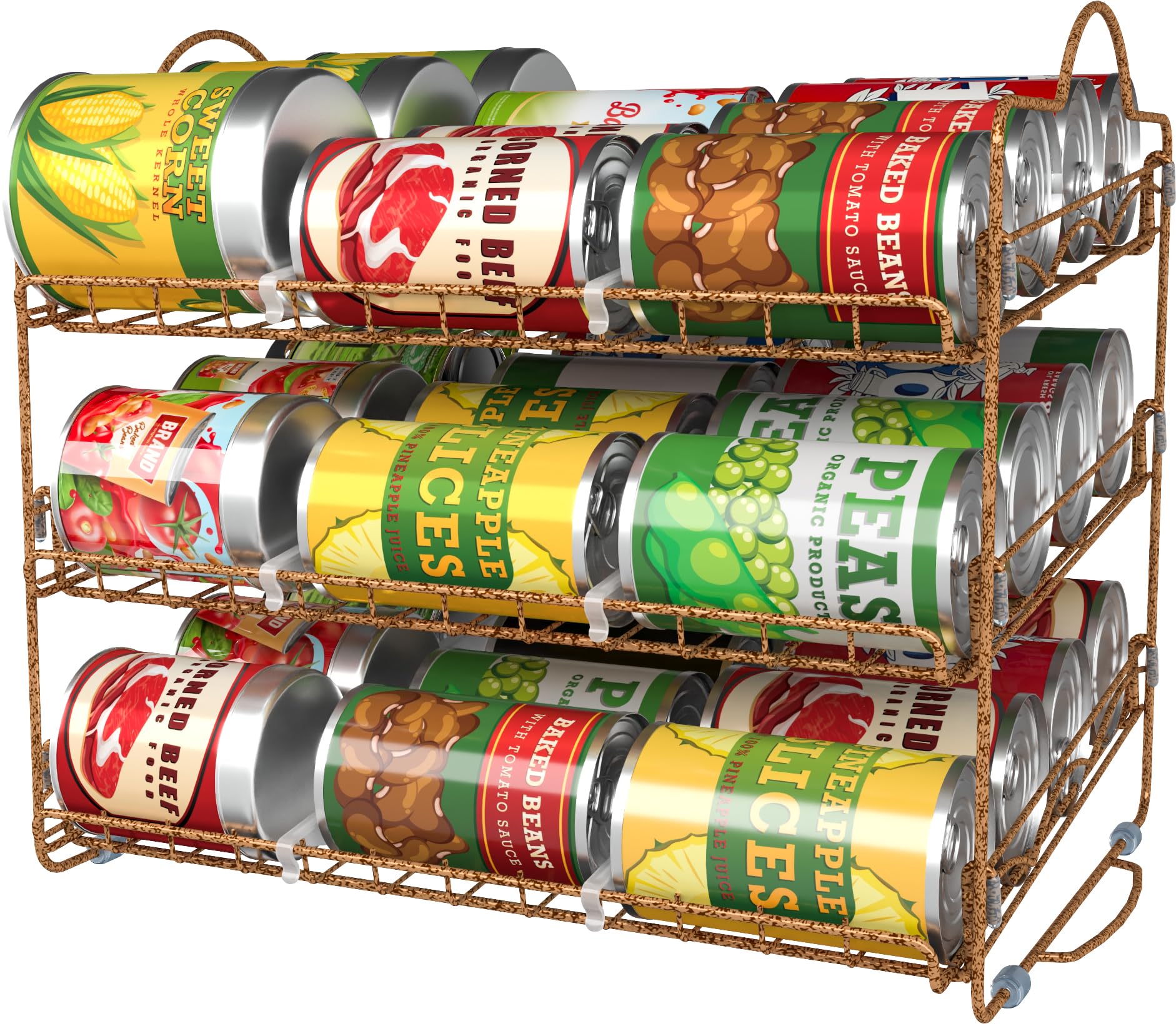 Utopia Kitchen Stackable Can Organizer - Holds 36 Cans for Pantry, Cabinet & Kitchen Storage - Space Saving Antique Gold Can Rack for Canned Food Organization (Perfect for Small Kitchens & Pantry Organization)