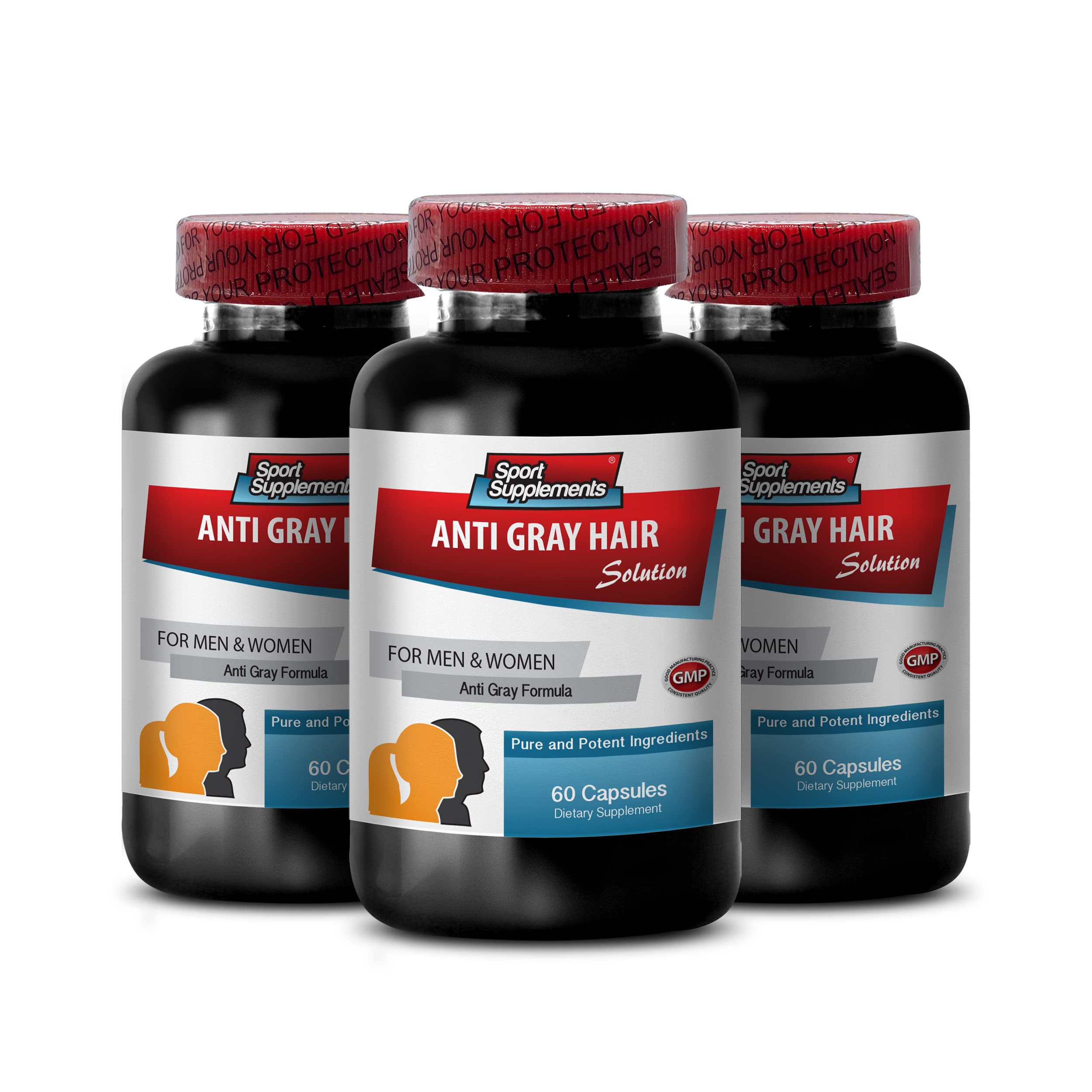 Biotin Hair Growth Pills - Organic Anti Gray Hair Supplements with Chlorophyll Powder for Men & Women | Reverse Gray Hair & Restore Natural Color | Daily Hair Health & Beauty Routine