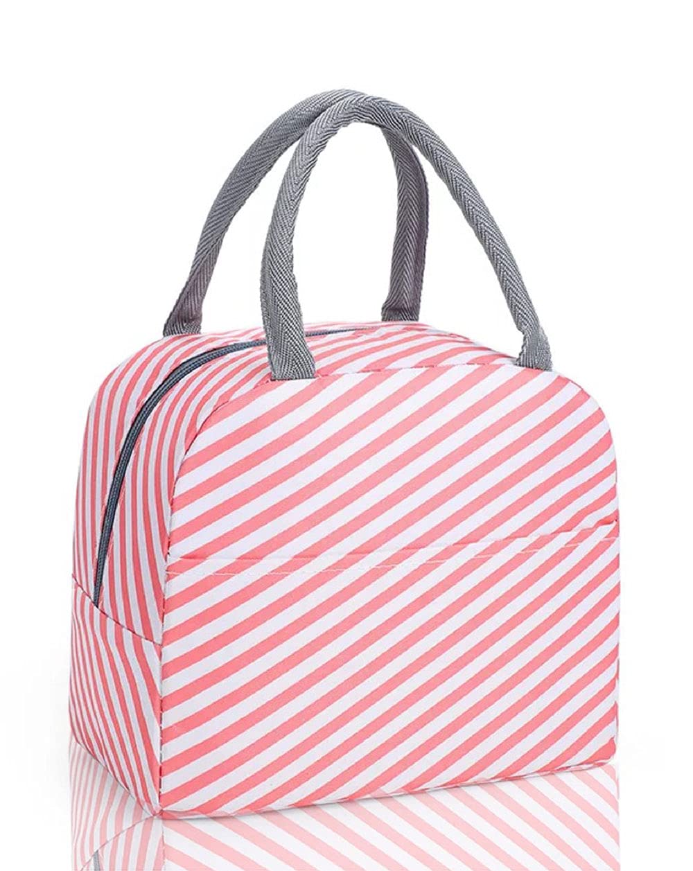 YOSUNNY Insulated Lunch Bag for Women - Cute Pink Strip Lunch Box Cooler Tote for Work, Office, Hiking, Picnic & Outdoor Activities | Leakproof & Thermal Food Container