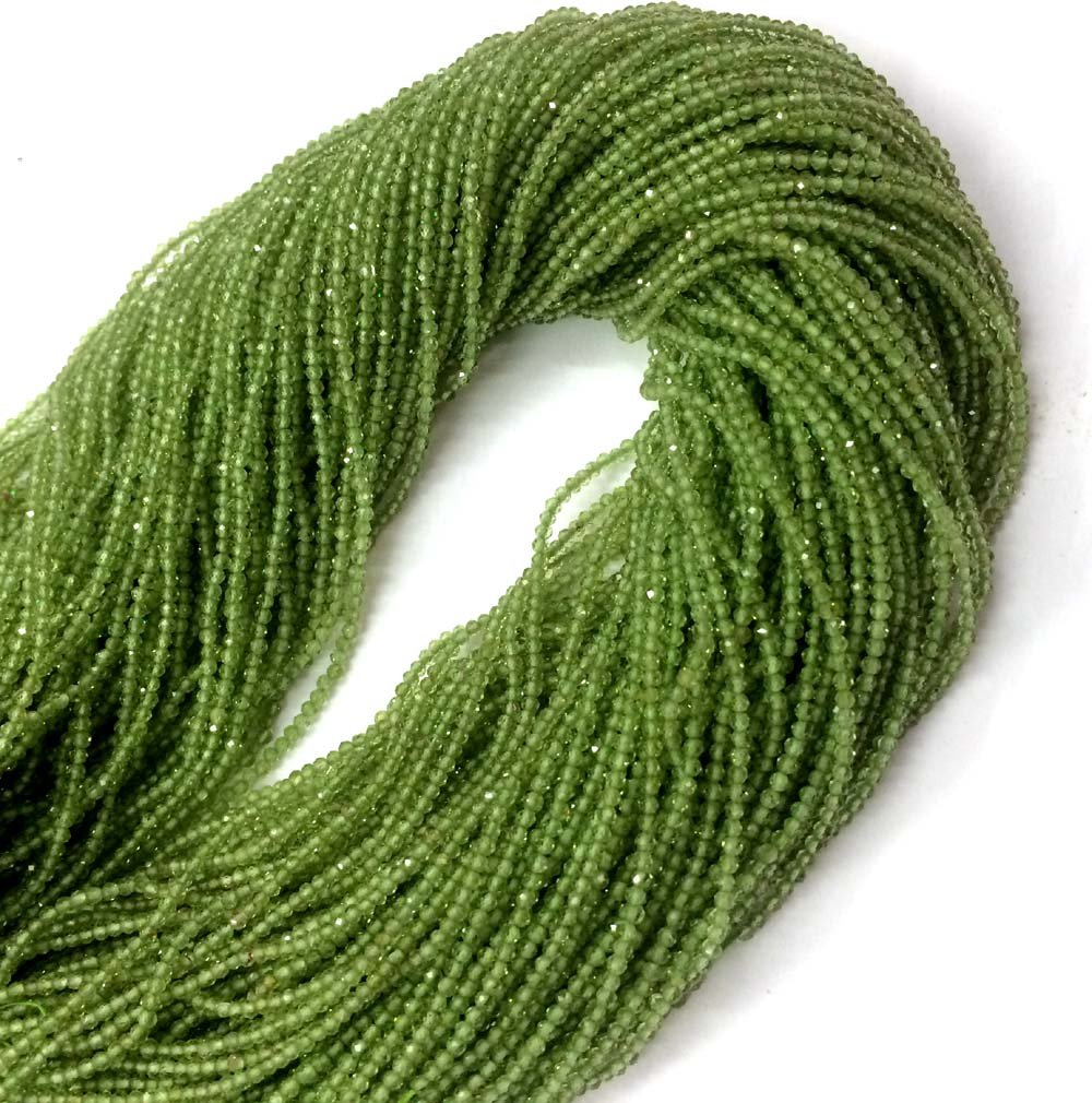 5 Strand AAA Quality Peridot Faceted Rondeelle Loose Gemstone Beads 2mm - Wholesale Lot for Jewelry Making, DIY Necklace & Bracelet Designs - Perfect for Birthstone Gifts, Healing Crystals & Beading Projects