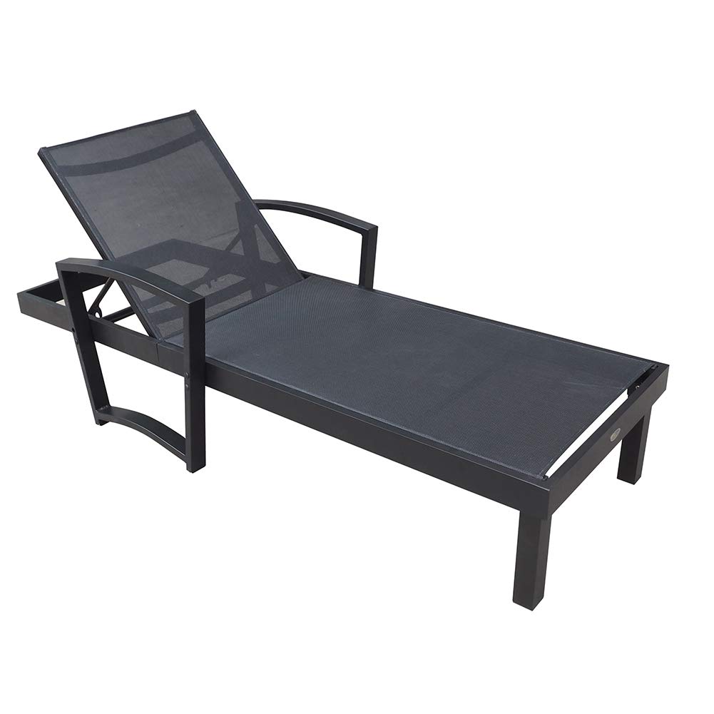 Premium Outdoor Chaise Lounge Chair - Adjustable Aluminum Patio Recliner with 5-Position Backrest, Foldable for Beach, Pool & Yard - Perfect for Sunbathing, Relaxing & Outdoor Lounging