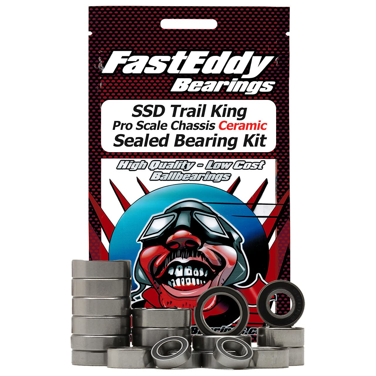FastEddy Bearings Compatible with SSD Trail King Pro Scale Chassis - Ceramic Sealed Bearing Kit for RC Crawler & Off-Road Performance Upgrade | Perfect for Rock Crawling, Trail Riding & Competitive Racing