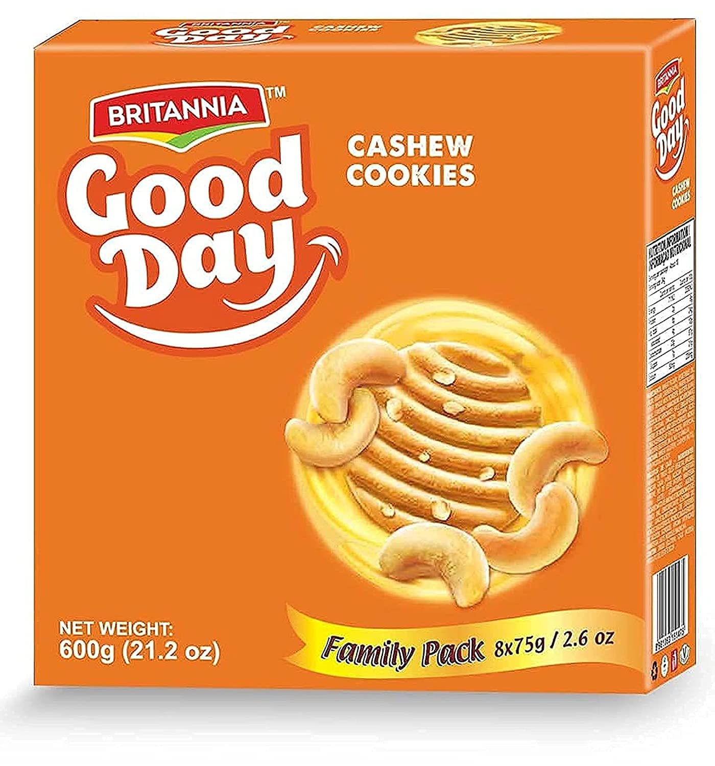 Good Day Cashew Cookies 21.2oz - Breakfast & Tea Time Snacks for Family