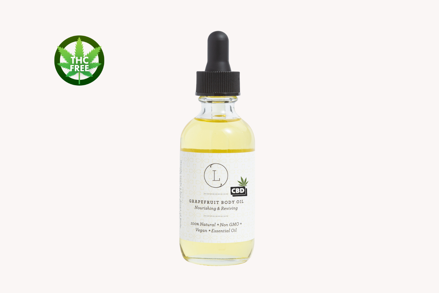 THC-Free CBD Natural Body Oil with Grapefruit Extract | Hydrating & Moisturizing Skin Care for Dry Skin | Perfect for Massage, Relaxation & Daily Skincare Routine