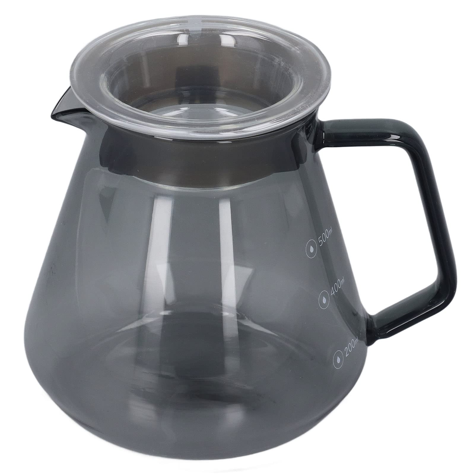 Premium Electroplated Grey Coffee Maker Pot - High Borosilicate Glass Hand Drip Coffee Brewer for Home & Kitchen (500ml) - Perfect for Pour Over Coffee, French Press Alternative & Specialty Brewing