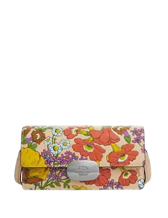 Coach Eliza Small Flap Crossbody Bag with Floral Print - Stylish Leather Shoulder Purse for Women, Perfect for Date Night, Shopping & Travel Accessories