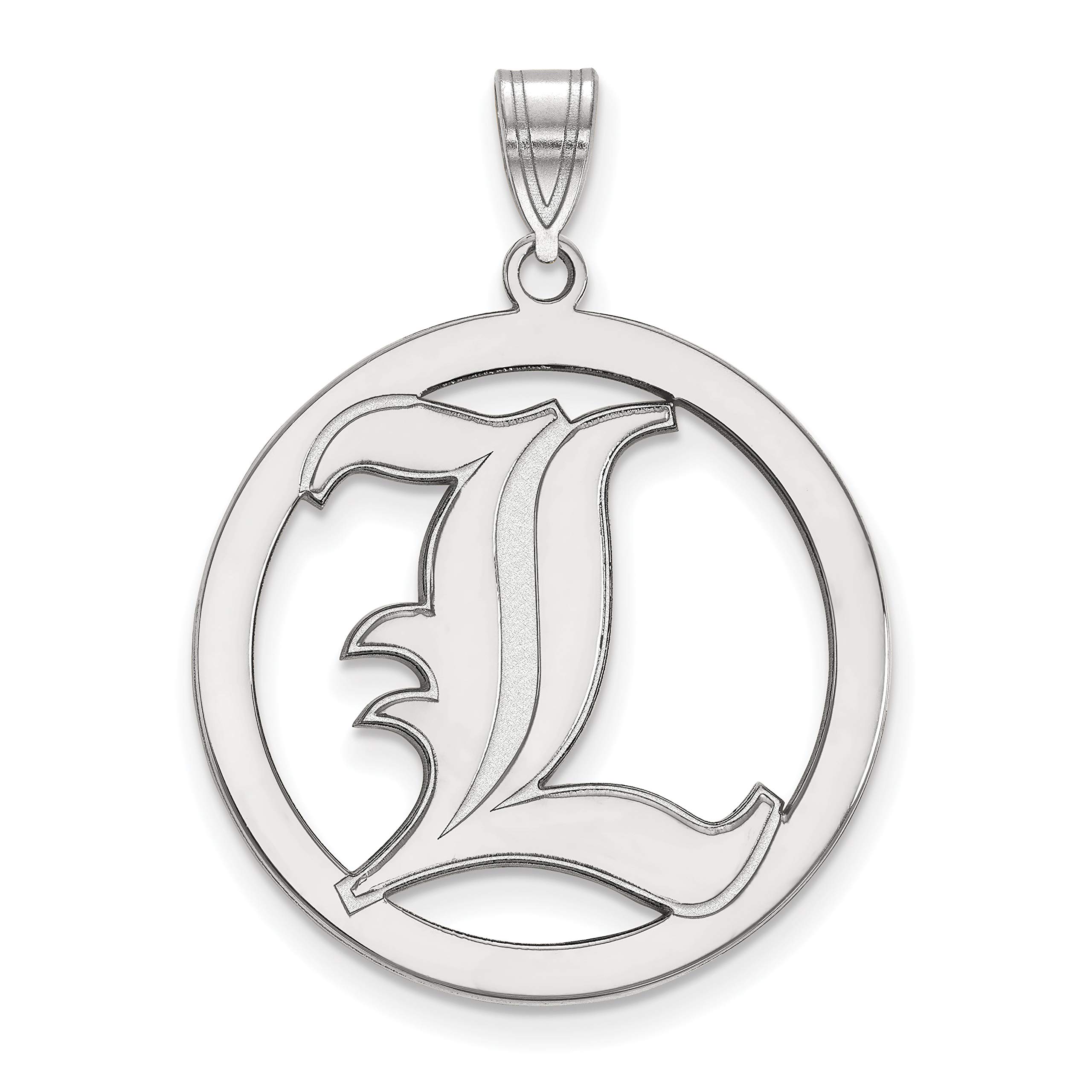 Louisville Cardinals Sterling Silver Circle Pendant with School Letter Logo - Perfect for Game Day, Graduation Gifts & College Pride Jewelry