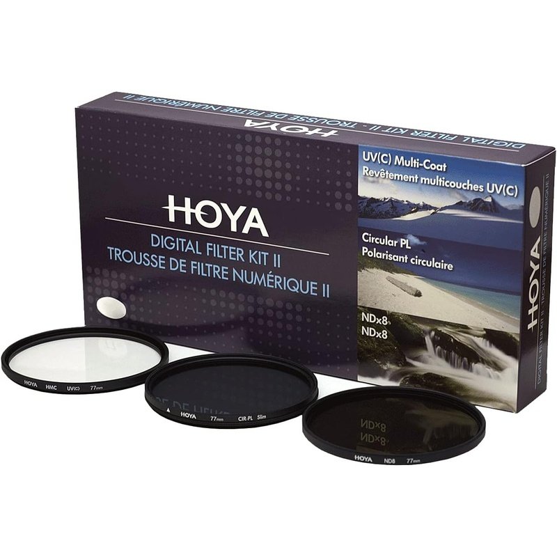Hoya HMC UV Circular Polarizer ND8 Digital Filter Kit of 3 with Pouch - Perfect for DSLR, Mirrorless Cameras & Photography Enthusiasts
