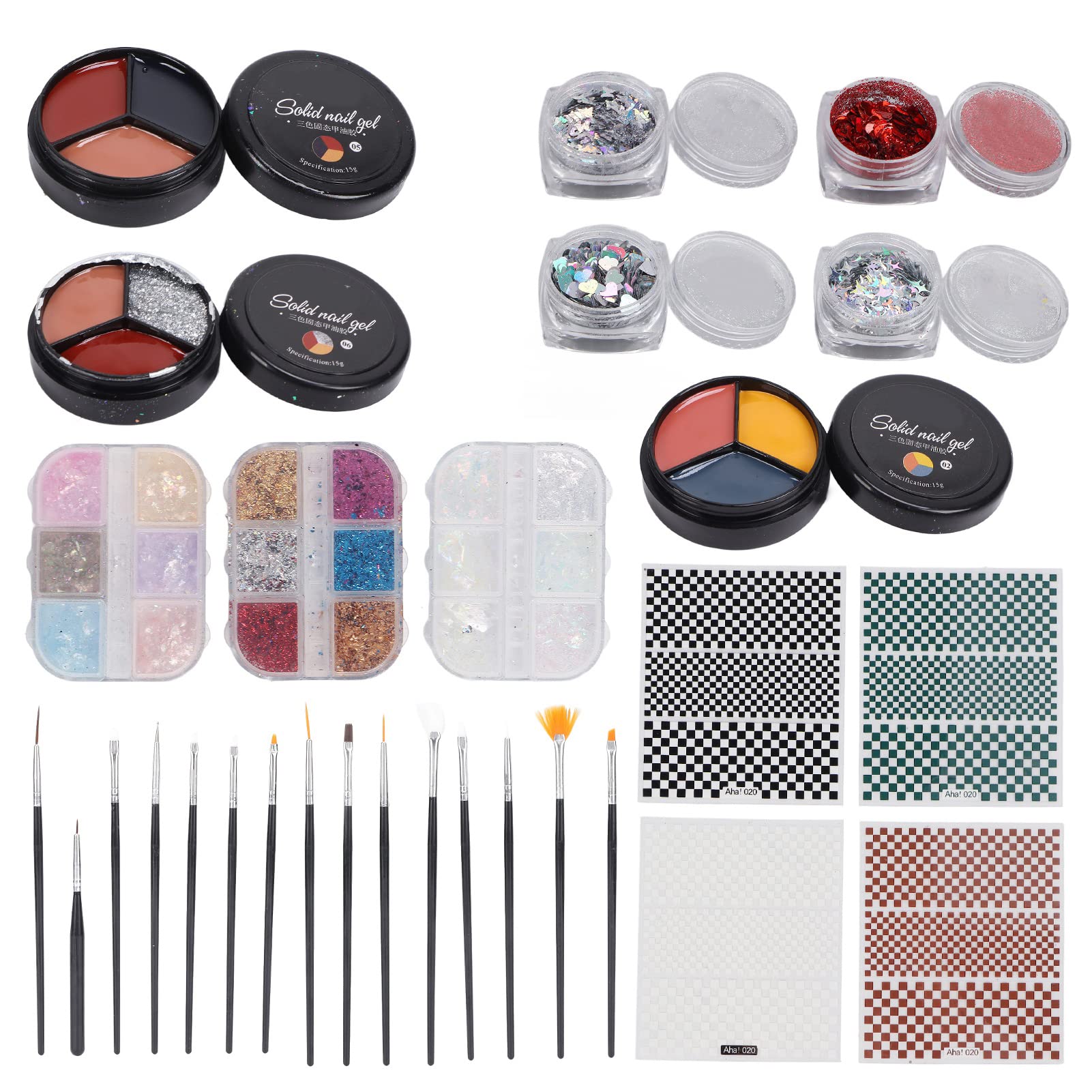 Professional Nail Brush with Glitter Sequins - Essential Nail Art Tool for Gel Polish & Cream Application - Perfect for Home Salon & DIY Manicures