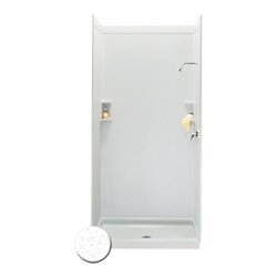Swan SS0629601.035 Solid Surface Glue-Up 1-Piece Shower Wall Panel, 0.25-in x 62-in x 96-in, Arctic Granite – Perfect for Modern Bathroom Renovations