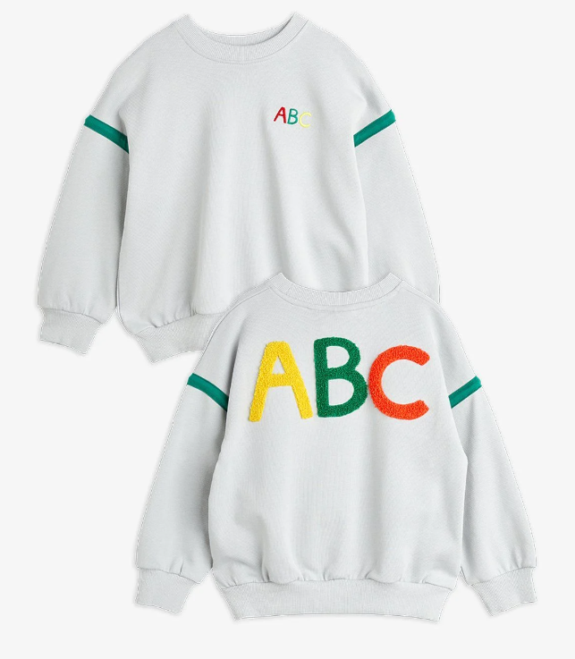 MINI RODINI ABC Sweatshirt for Kids - Soft Cotton Pullover (9M-7Y) | Cute Alphabet Design for Boys & Girls | Perfect for School, Playdates & Everyday Wear