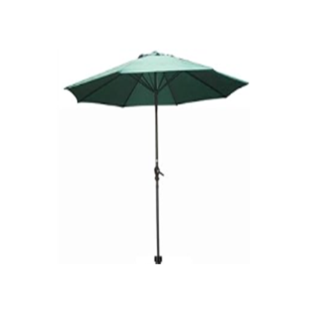 6-Rib Heavy Duty Beach Umbrella with Concrete Base - Green - Perfect for Poolside, Backyard, and Outdoor Relaxation