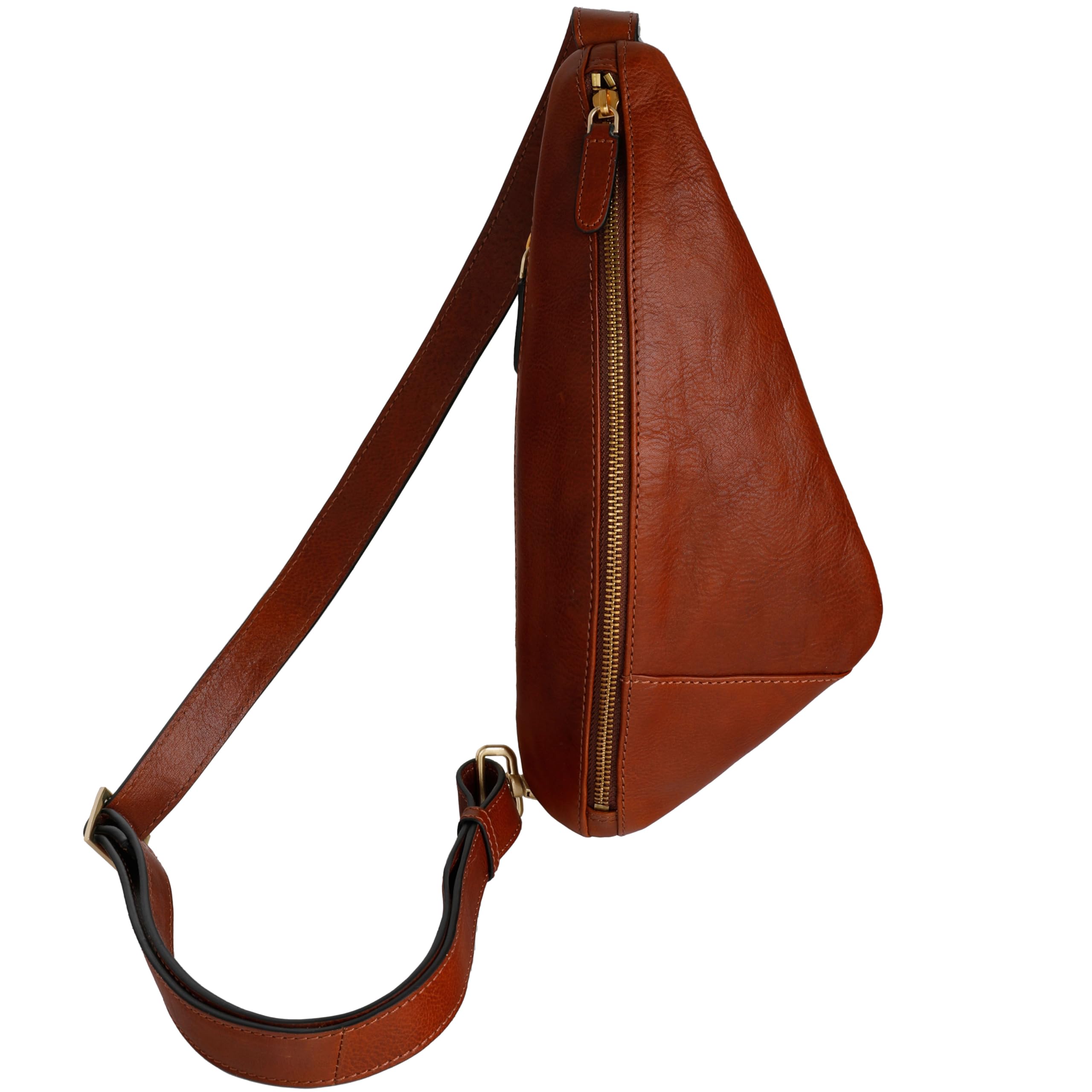 Premium Full-Grain Leather Sling Bag - Durable Time-Resistant Chest Bag for Men & Women - Perfect for Travel, Hiking & Everyday Use