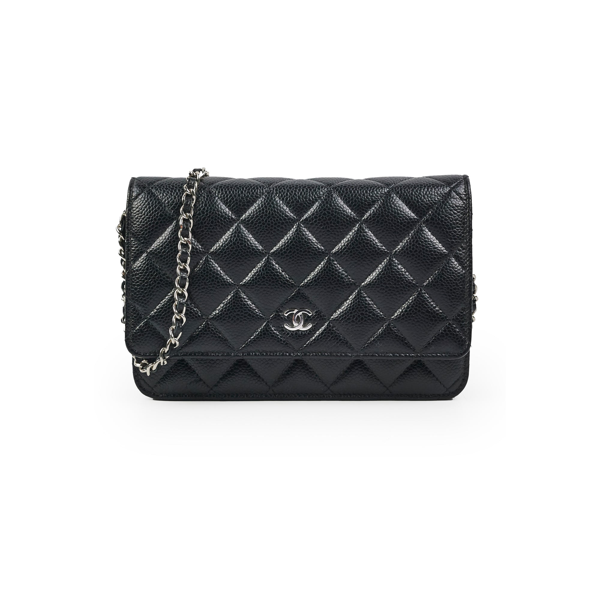 Chanel Caviar Leather Wallet on Chain WOC Crossbody Bag Black with Microchip - Perfect for Everyday Use, Parties & Special Occasions