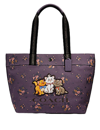 Coach Disney X Tote Bag with Rose Bouquet Print & Aristocats Design | Stylish Crossbody Handbag for Women, Perfect for Work, Travel & Daily Use