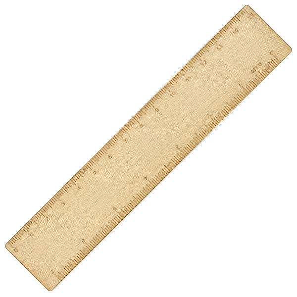 Premium Pico Maple Wood Ruler - 15cm/6 Inch Straight Edge Measuring Tool for School, Office & Craft Projects