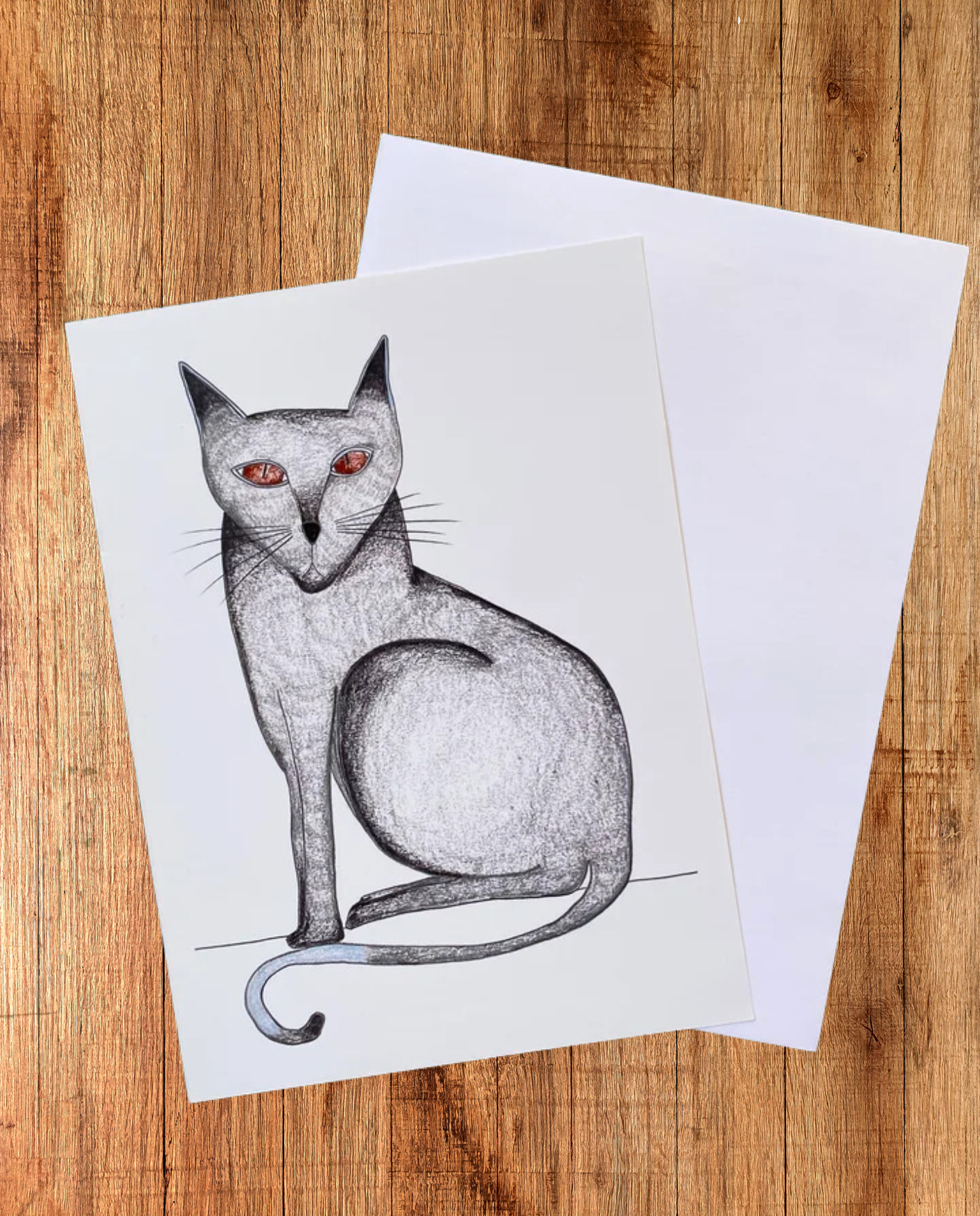 Unique Sylvia Cat Greeting Card - Handmade Cat Lover Card for Birthdays, Thank You & Special Occasions - Perfect for Cat Enthusiasts & Animal Lovers