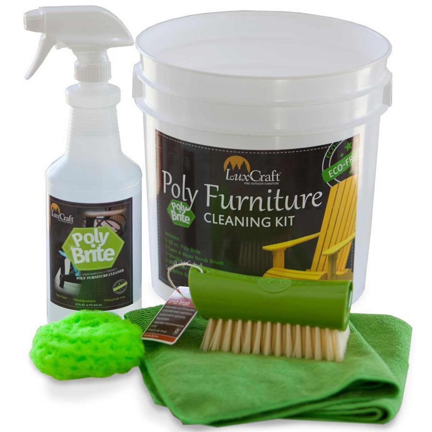LuxCraft Poly Brite Cleaning Kit - Premium Multi-Surface Cleaning Solution for Home, Office & Car | Stain Remover & Disinfectant for Floors, Countertops & More