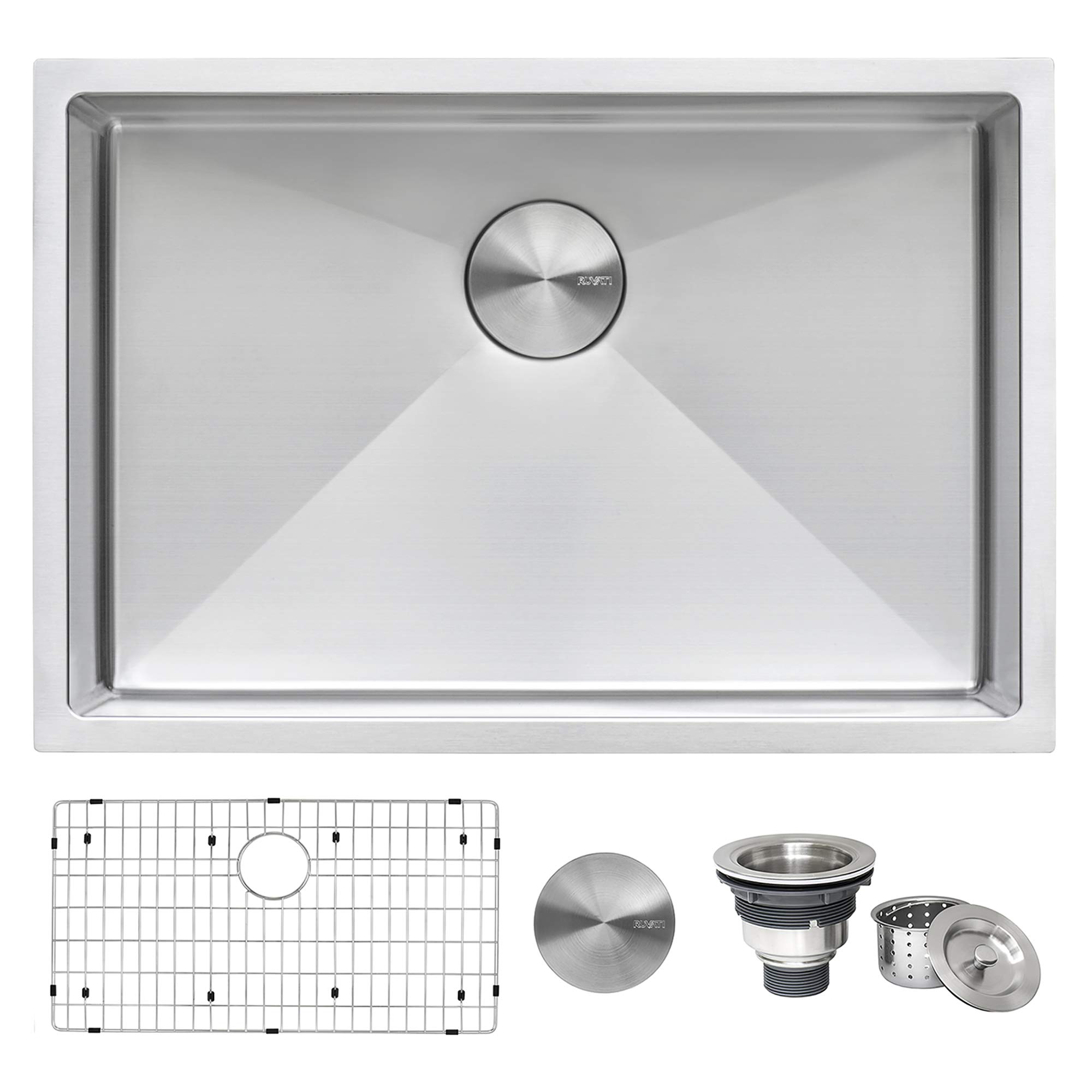 Ruvati 28-inch Undermount Single Bowl Kitchen Sink - 16 Gauge Stainless Steel with Brushed Finish | Scratch-Resistant & Easy to Clean | Perfect for Modern Kitchens, RV Campers, and Small Spaces (Model RVH7250)