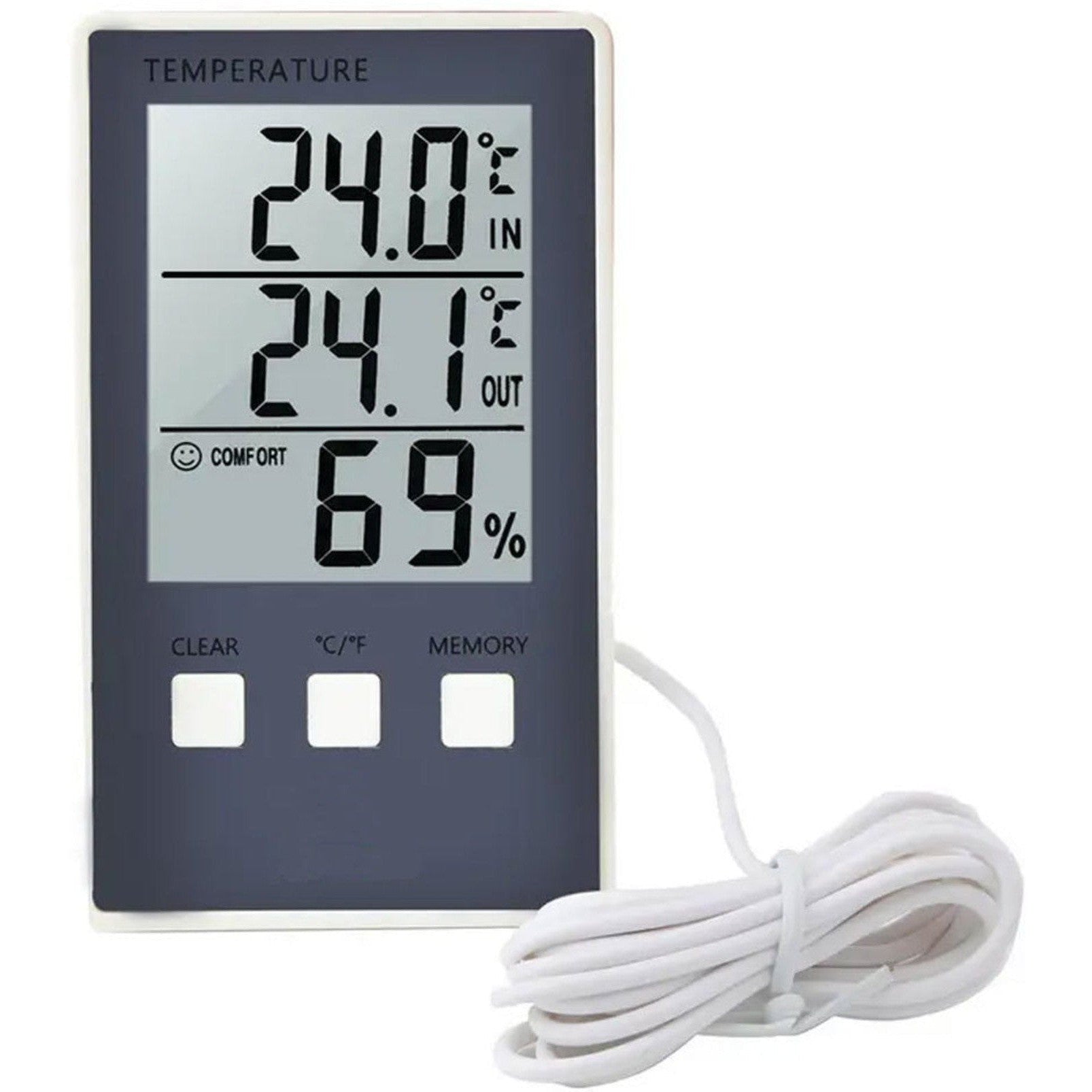 La Crosse Indoor Digital Temperature and Humidity Monitor with External Sensor Probe - Accurate Weather Station for Home, Office, and Greenhouse Climate Control