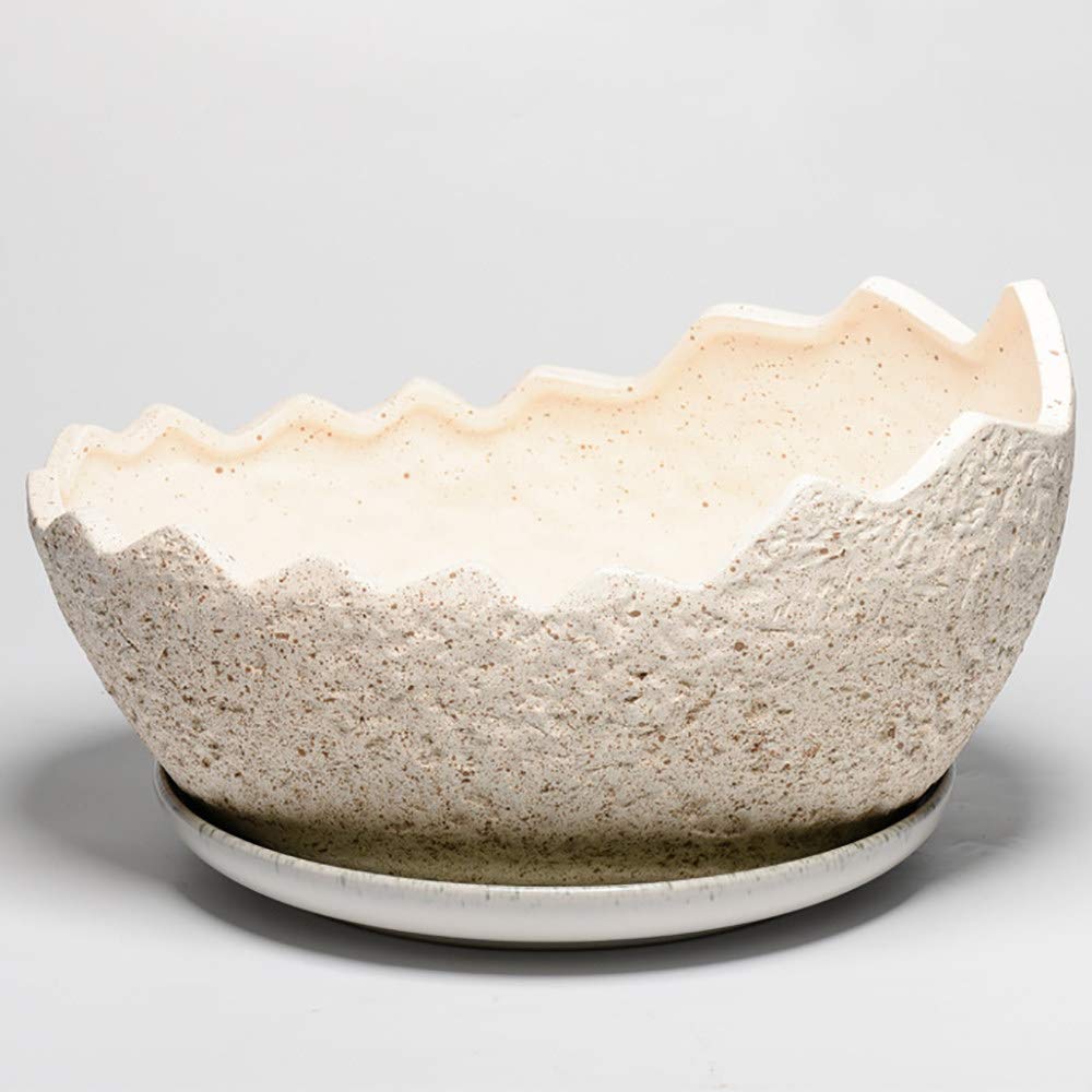 Eco-Friendly Diatomite Ceramic Flower Pot with Self-Watering Tray - Indoor Plant Pot for Succulents, Herbs & Houseplants - Absorbs Formaldehyde & Purifies Air - Perfect for Home, Office & Garden Decor