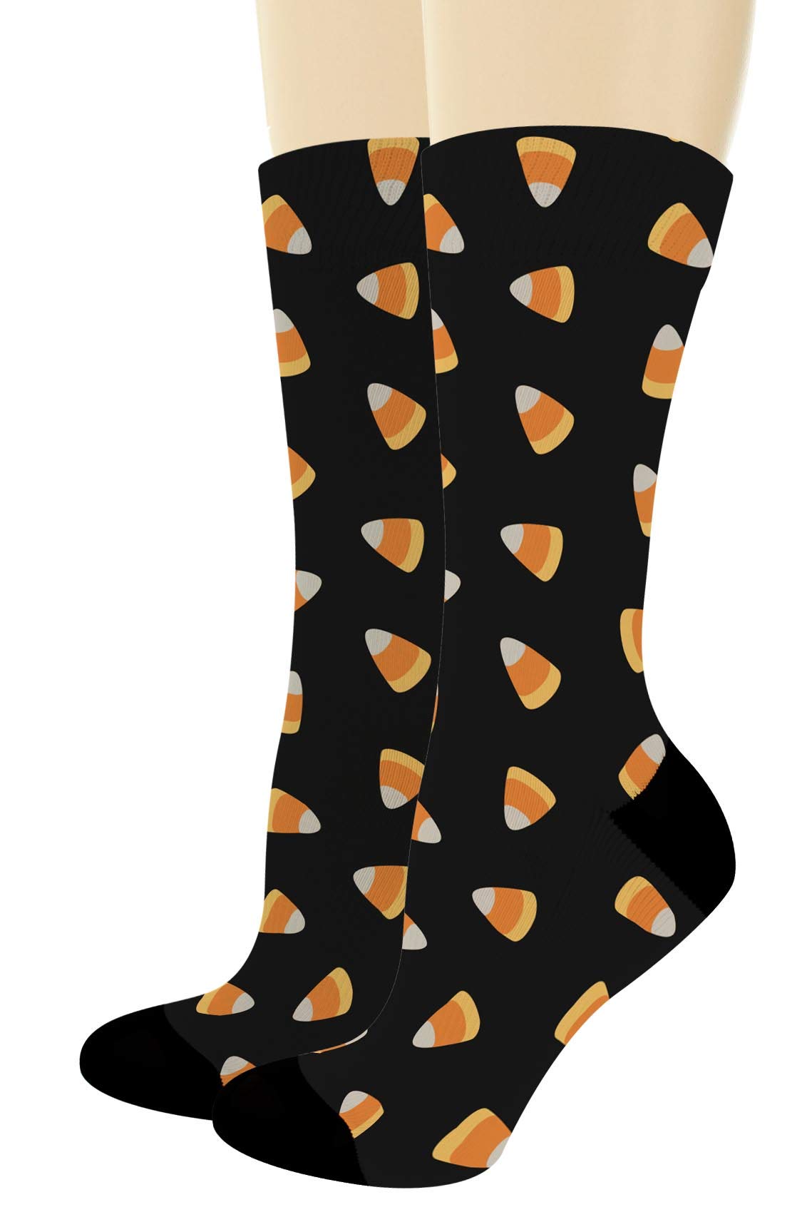 **Candy Corn Halloween Socks - Fun Fall Holiday Novelty Crew Socks for Women & Men - Perfect for Halloween Costumes, Parties & Cozy Seasonal Outfits**