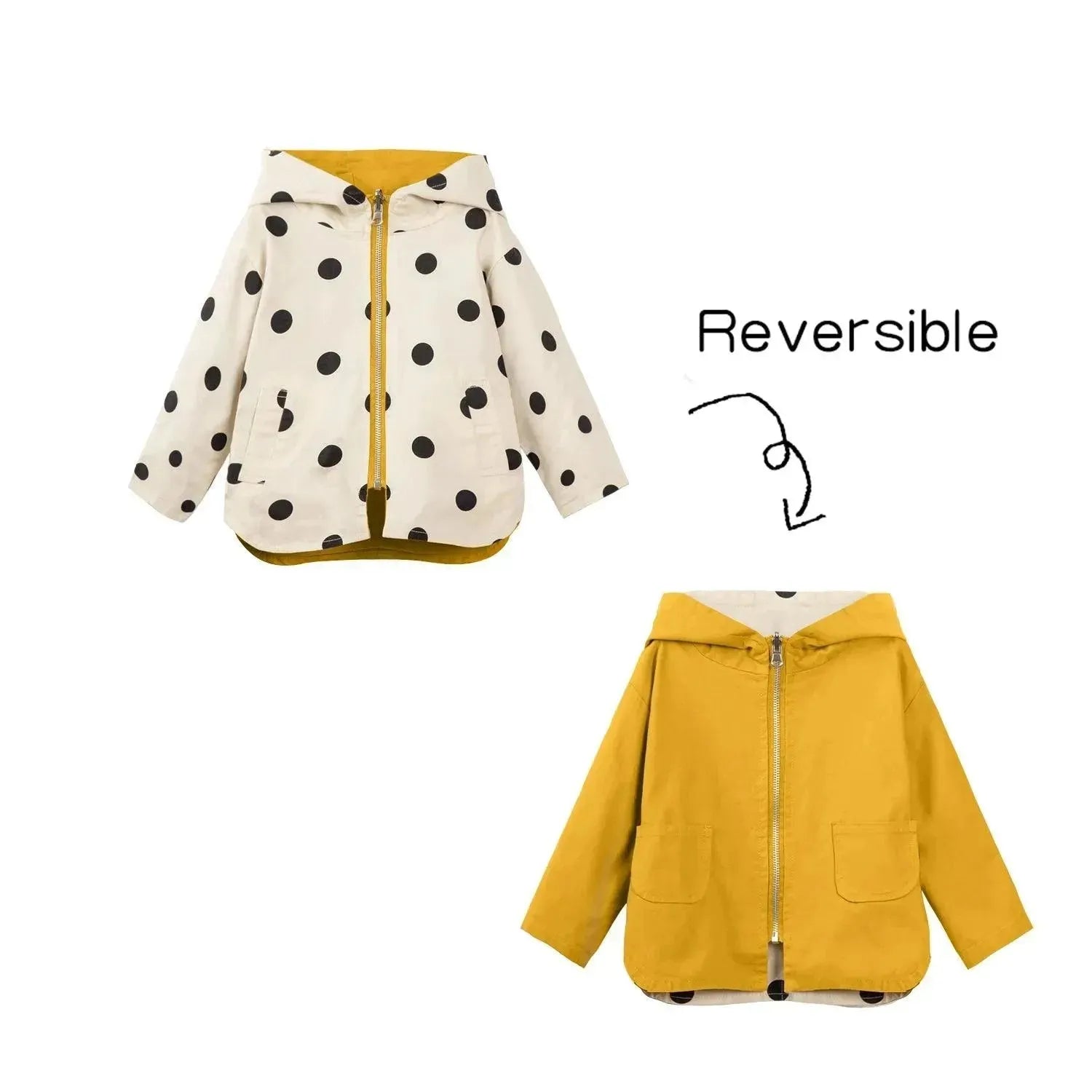 Stylish Polka Dot Kids Jacket for Boys & Girls - Waterproof Windbreaker for Outdoor Play, School & Cold Weather