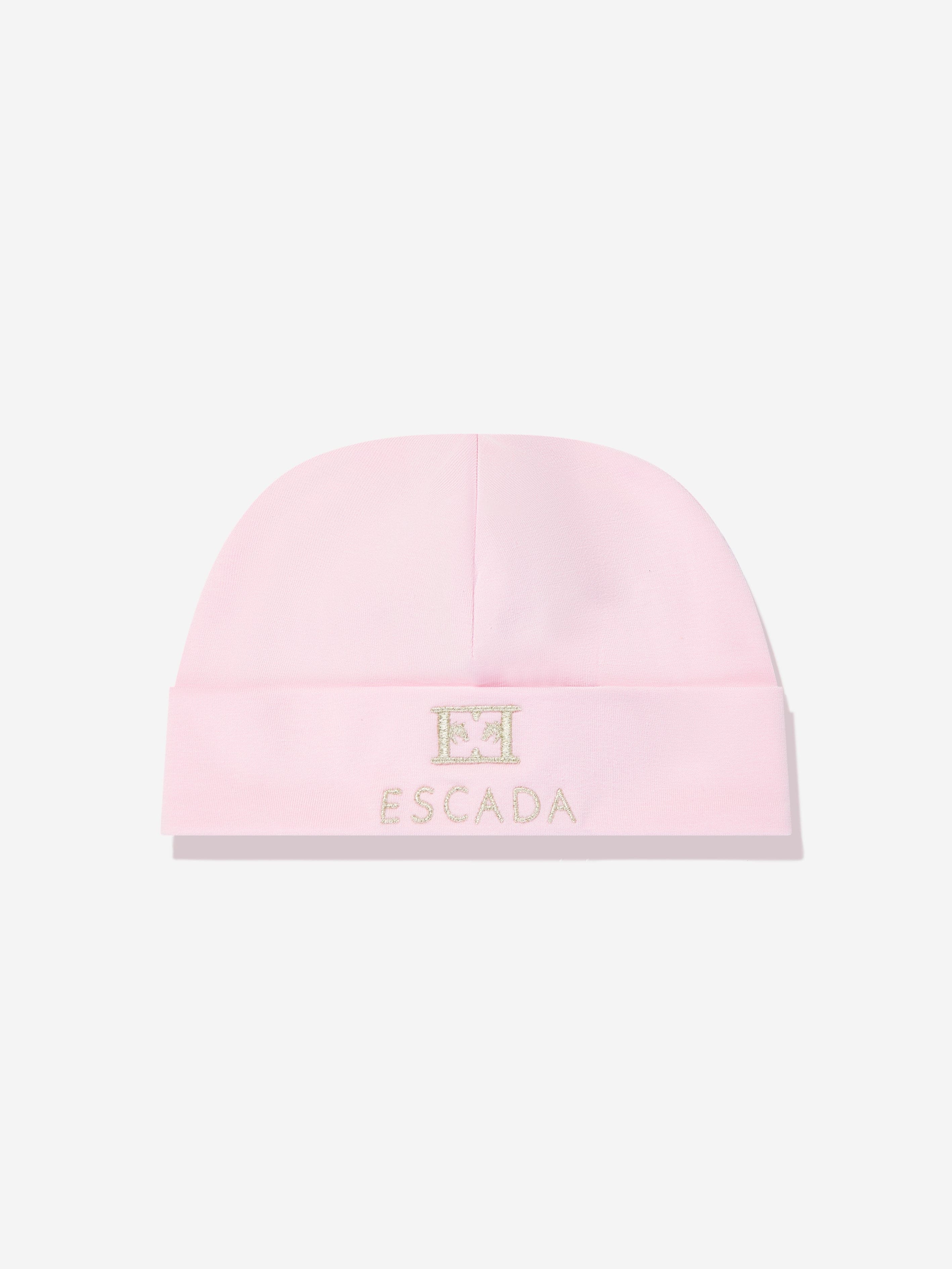 Pink Embroidered Logo Beanie for Baby Girls - Soft Winter Hat for Newborns & Toddlers - Perfect for Outdoor Play, Photo Shoots & Cold Weather Protection