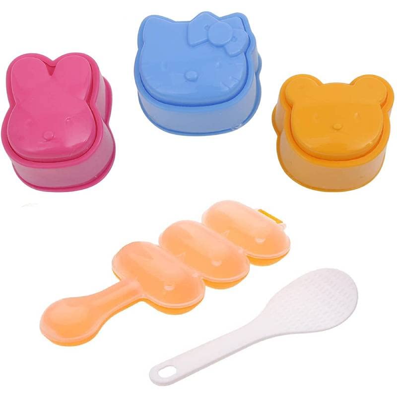 5PCS Rice Ball Mould Set with Sushi Maker & Rice Paddle - DIY Bento Box Kit for Kids, Kitchen Tools for Homemade Sushi, Onigiri & Food Decor (Perfect for Lunch Boxes, Parties & Cooking with Children)