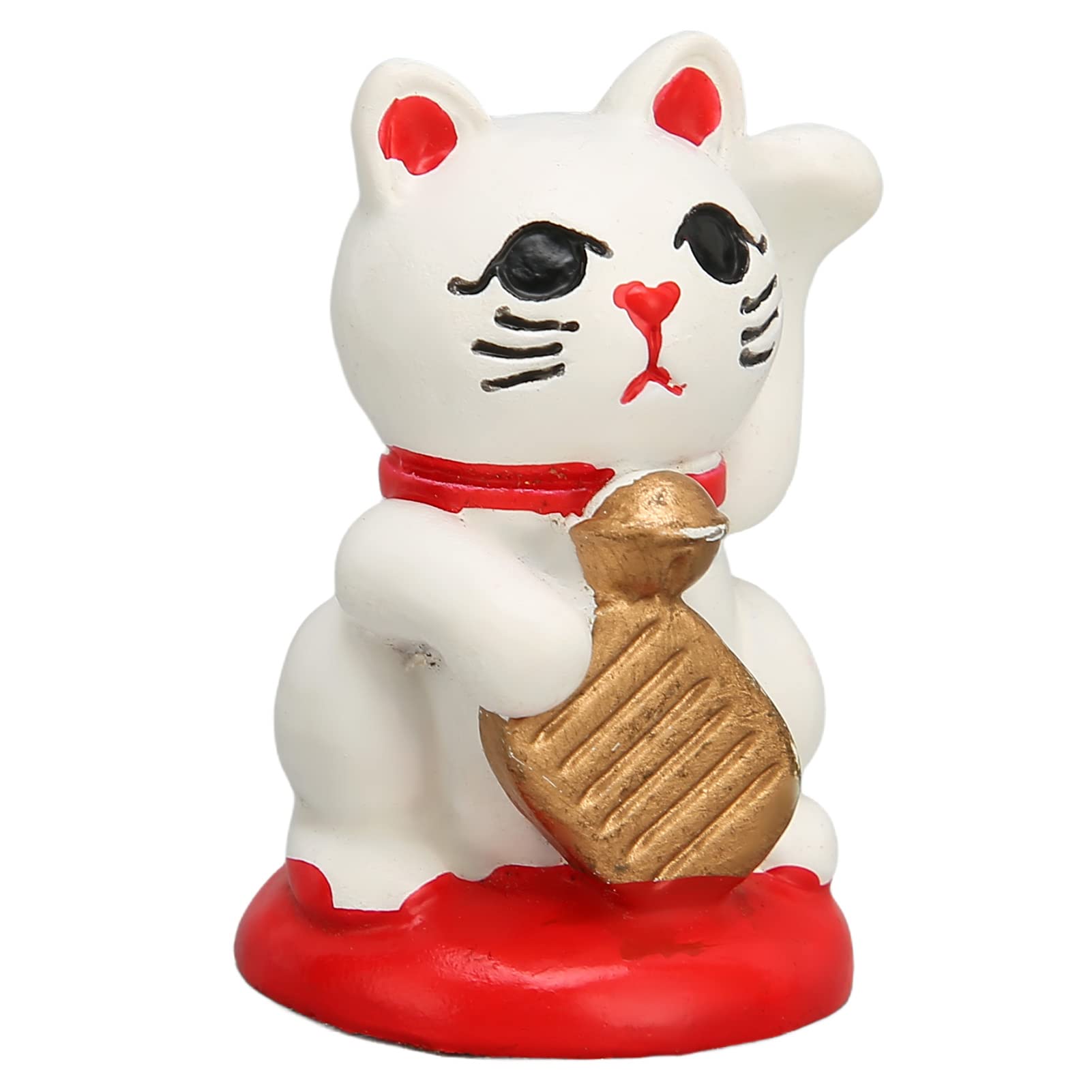 Japanese Fortune Cat - Waving Lucky Cat Figurine for Office & Home Decor (PPJAP-06 White) - Attract Wealth & Good Luck | Perfect for Desk, Business & Gift Giving