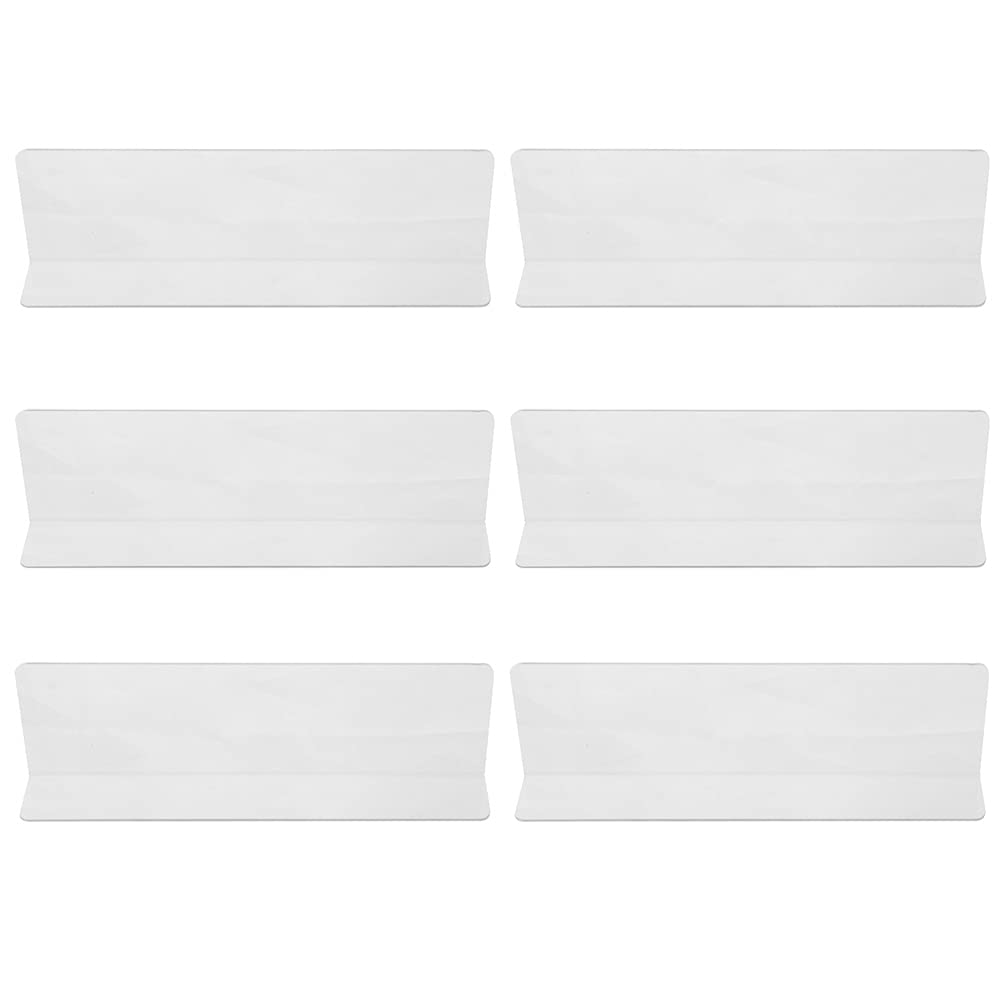 Scicalife 6-Pack Clear Plastic Shelf Dividers - Wood Shelf Organizer & Closet Separators for Storage - Perfect for Bedroom, Kitchen, Handbags, Books & Sweaters Organization