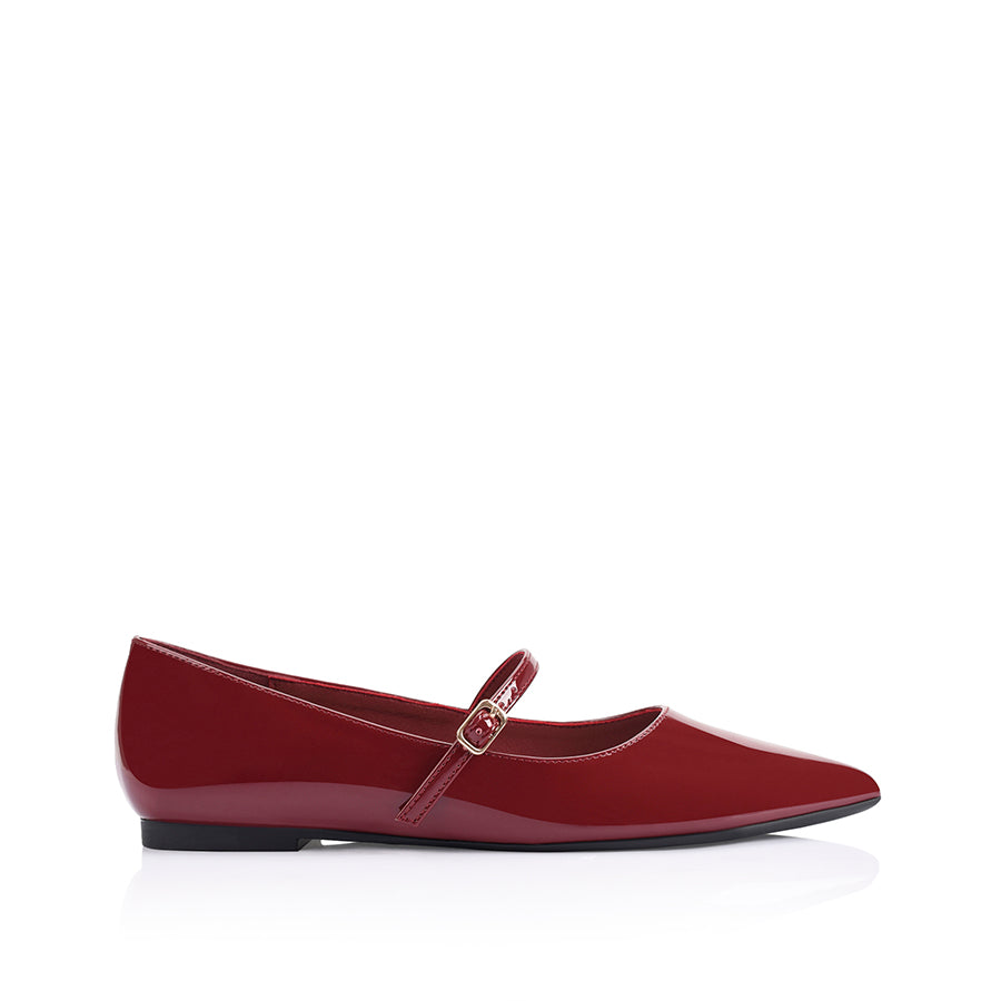 Best Women's Iguana Mary Jane Flats - Wine Patent Leather Comfortable Slip-On Shoes for Work, Office, and Casual Outfits