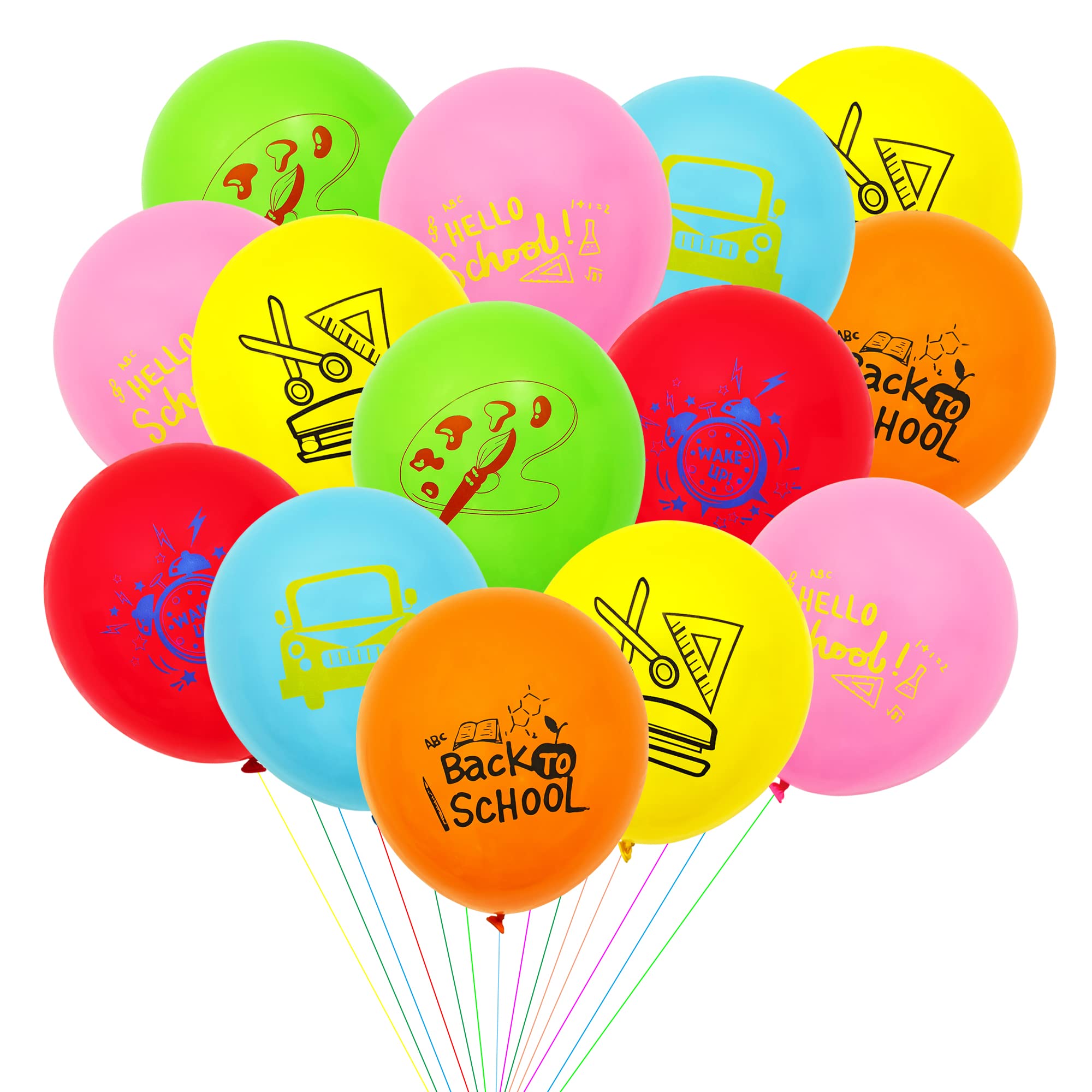 Forseezon 60 Pcs Latex Balloons for Back to School Party Decorations - Happy First Day of School Supplies - Welcome to Kindergarten Classroom Decor - Perfect for School Open House, Teacher Appreciation & Classroom Celebrations